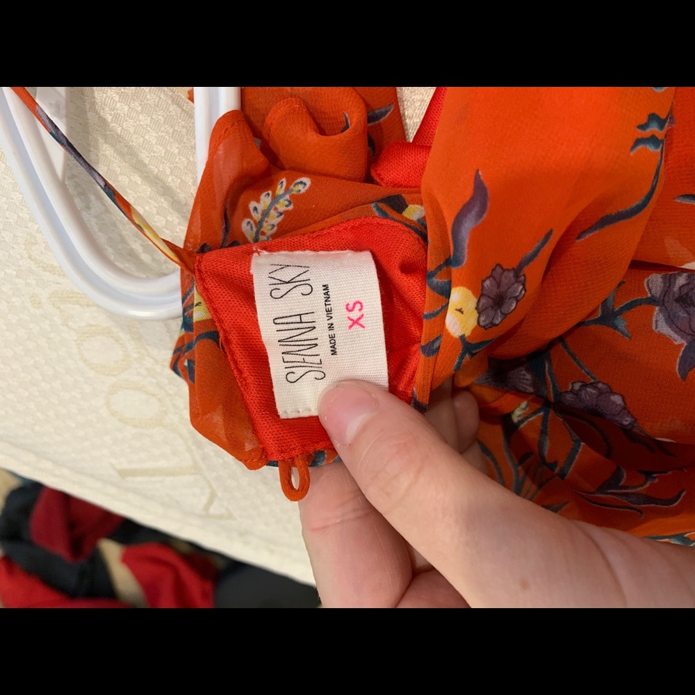 Orange floral dress